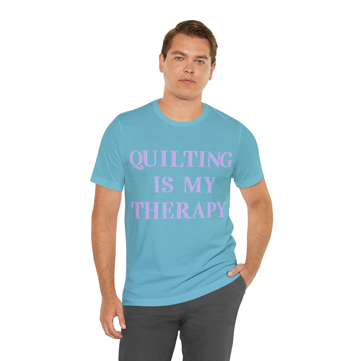 Quilting Is My Therapy- Adult, Regular Fit, Soft Cotton, Full Size Image, T-shirt