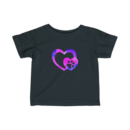 Art, Colorful, Love, Dog Pink and Purple Paw- Baby, Infant, Toddler, T-shirt