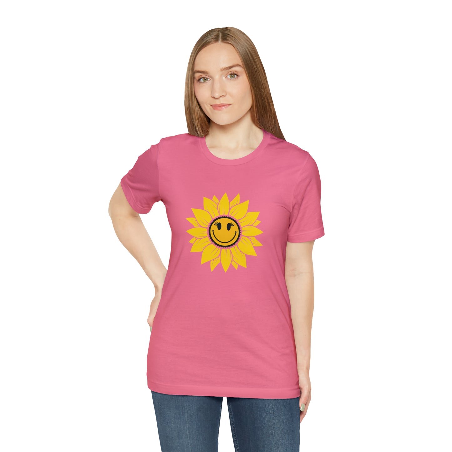 Positive, Sunflower, Nature, Gardens, Flowers, Garden- Adult, Regular Fit, Soft Cotton, T-shirt