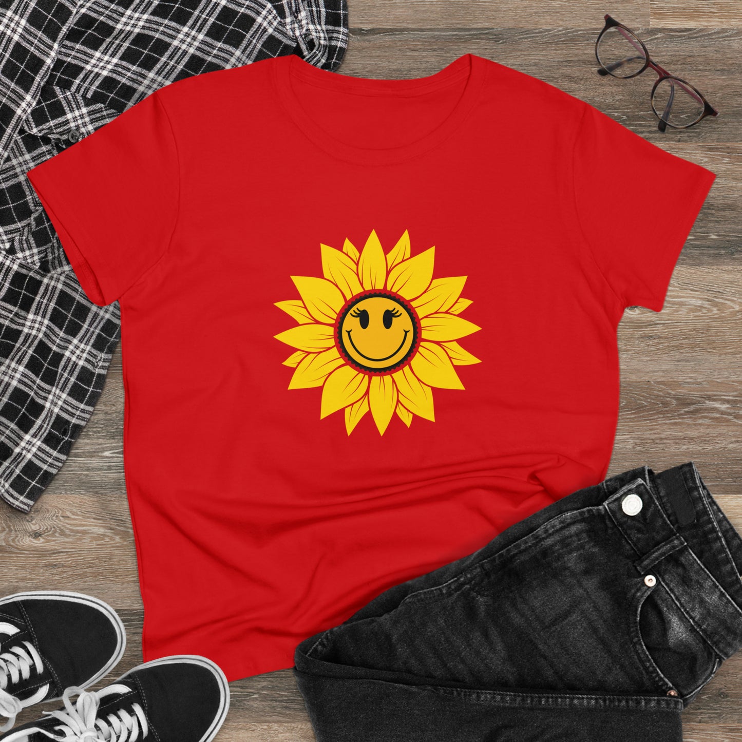 Positive, Sunflower, Nature, Gardens, Flowers, Garden- Adult, Semi-fitted, Half Caffeinated (Smaller Size Image), T-shirt