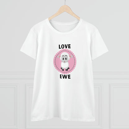 Sheep, Love Ewe, Animals- Adult, Semi-fitted, T-shirt
