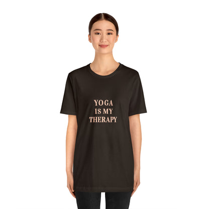Yoga Is My Therapy- Adult, Regular Fit, Soft Cotton, Smaller Size Image, T-shirt