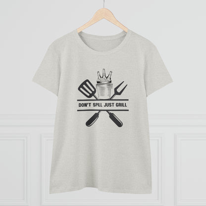 Hobby, Interests, Grilling, Don't Spill Just Grill, Family, Dad, Mom- Adult, Semi-fitted, T-shirt