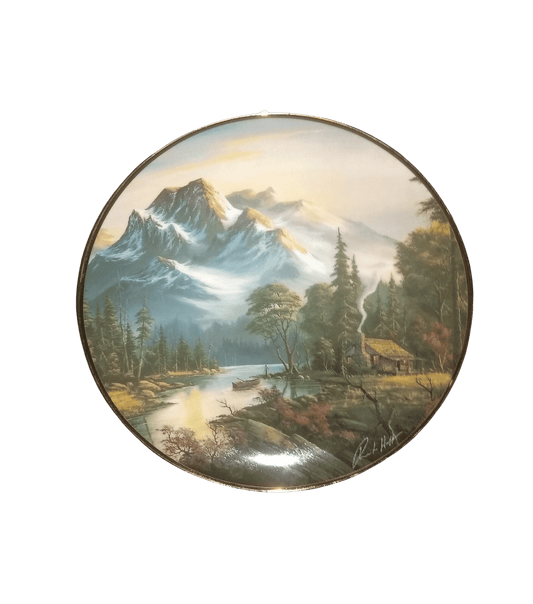 Franklin Mint Heirloom Plate, Mountain Retreat By Ron Huff In 1992.