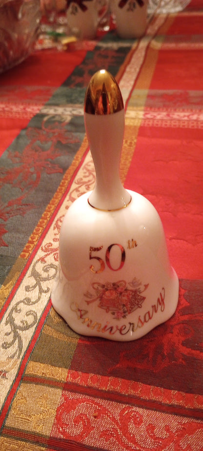 Lefton 50th Anniversary China Bell, #10594, 1995, 50th Golden Anniversary, Excellent Condition!