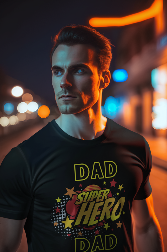 Family, Dad, Superhero, Positive- Adult, Semi-fitted, T-shirt
