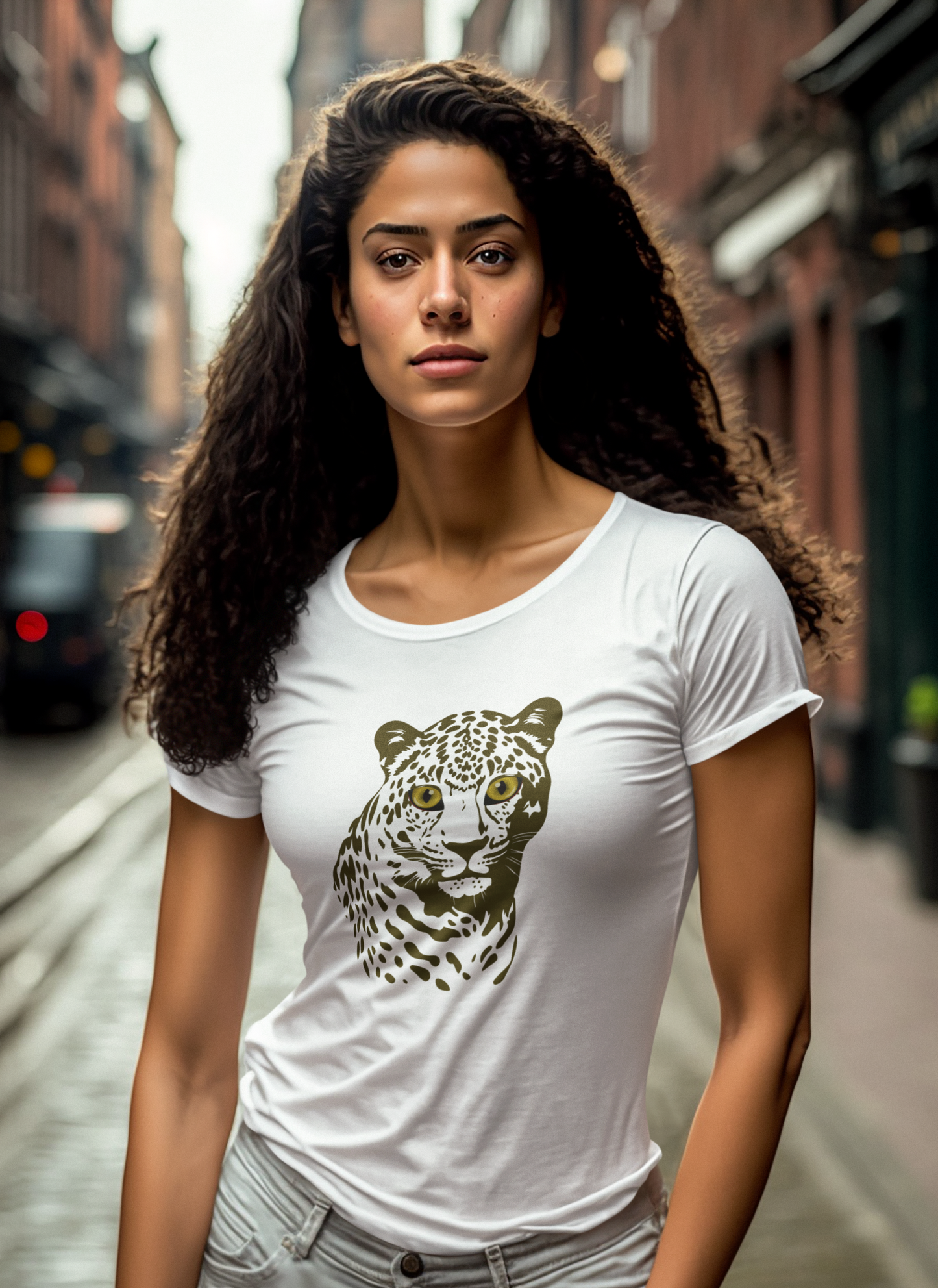Animals, Big Cats, Leopard, Cheetah, Nature- Adult, Semi-fitted T-shirt