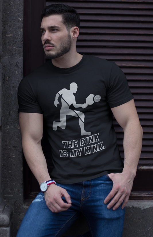 Pickleball Sports, The Dink Is My Kink- Adult, Regular Fit, Soft Cotton, Full Size Image, T-shirt