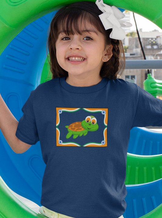 Turtle Swimming, Animals, Sports, Swimming- Child, Kids, Heavy Cotton, T-shirt