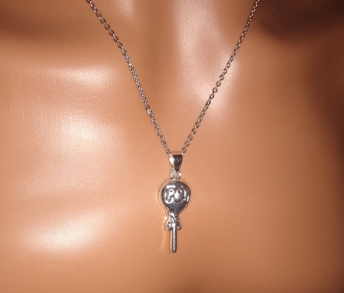 Sucker necklace / Tootsie Pop necklace / lollipop necklace / Candy charm / Silver necklace / Tootsie Roll Pop pendant / lollipop jewelry