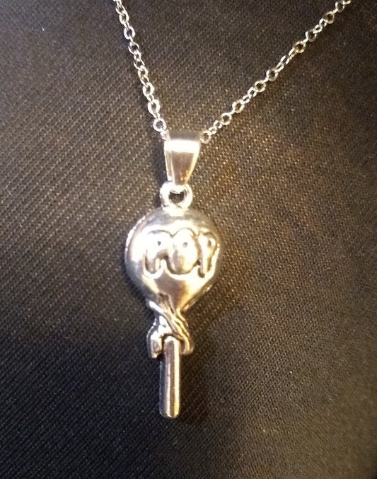 Sucker necklace / Tootsie Pop necklace / lollipop necklace / Candy charm / Silver necklace / Tootsie Roll Pop pendant / lollipop jewelry