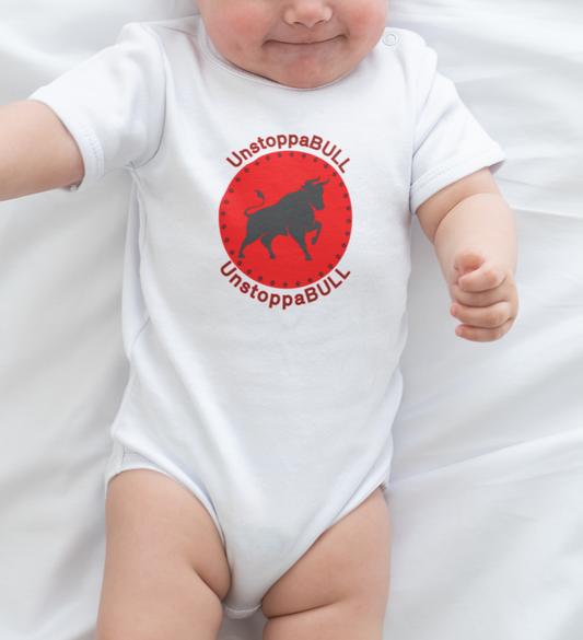 Animals, Bull, Symbol, Unstoppable, UnstoppaBULL- Baby, Infant, Toddler, Soft Cotton, Onesie