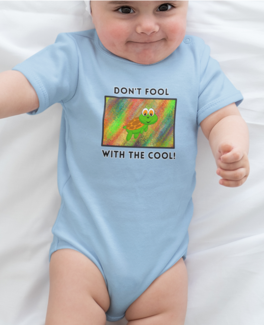 Turtle, Don't Fool With The Cool, Animals- Baby, Toddler, Soft Cotton, Onesie
