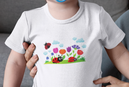 Nature, Plants, Flowers, No Words, Bug, Ladybugs- Baby, Infant, Toddler, Soft Cotton, Onesie