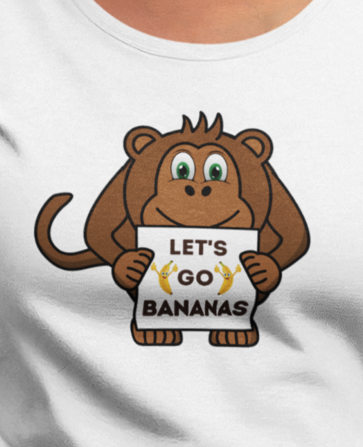 Monkey, Let's Go Bananas, Animals- Baby, Infant, Toddler, Soft Cotton, Onesie