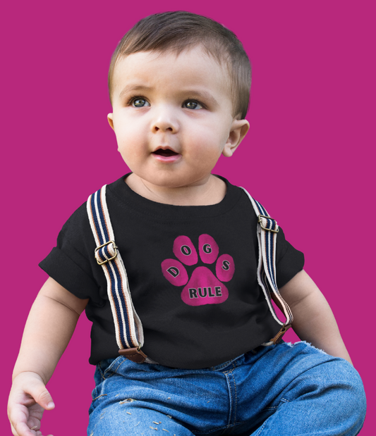 Art, Colorful, Dog Paw, Dogs Rule- Baby, Infant, Toddler, T-shirt