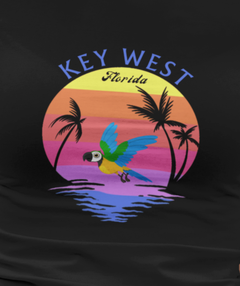 Places, States, Beach, Key West, Florida, United States of America, Animals, Birds- Adult, Regular Fit, Soft Cotton, T-shirt
