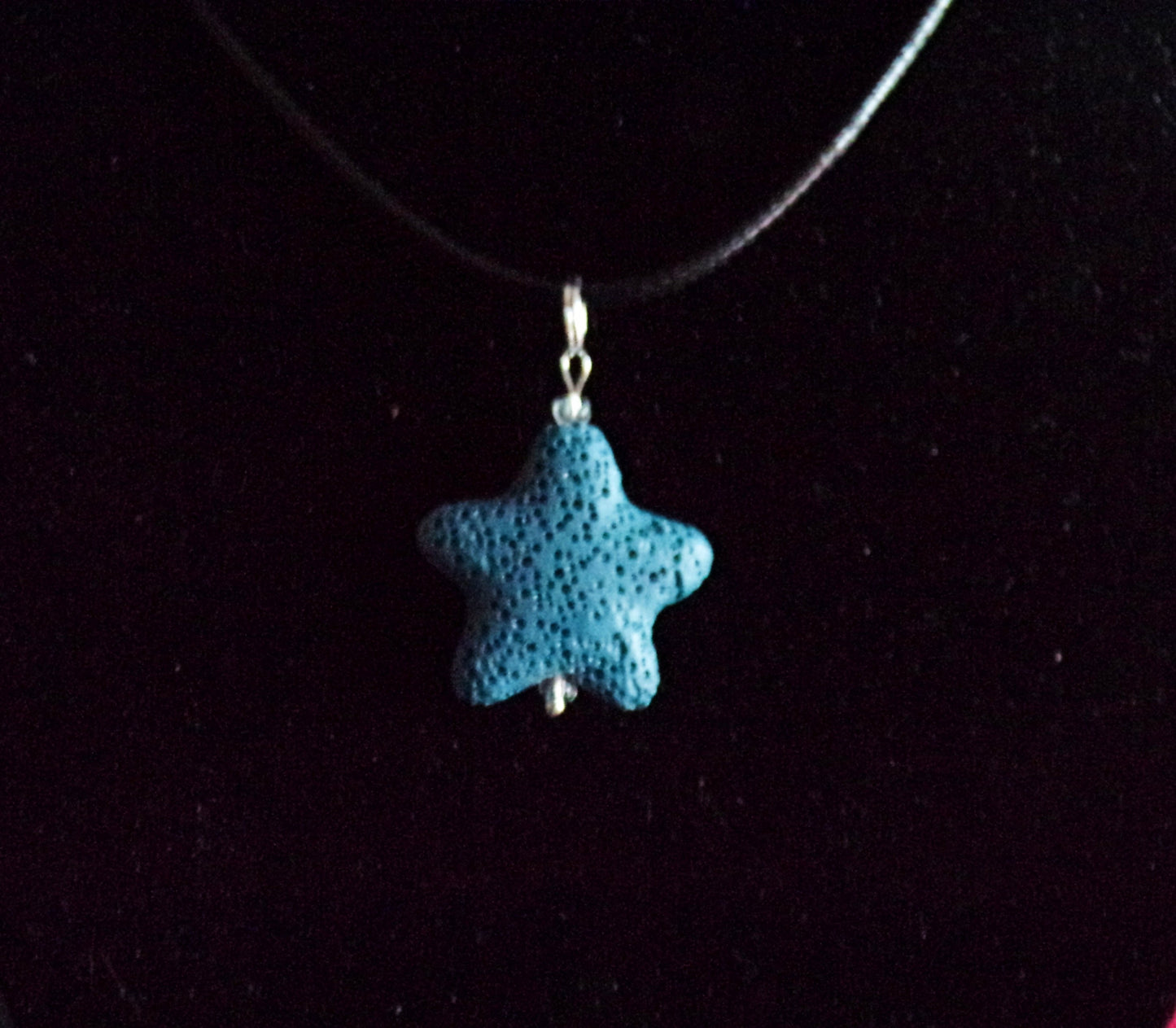 Lava starfish Wedgewood Blue 25 mm pendant necklace.