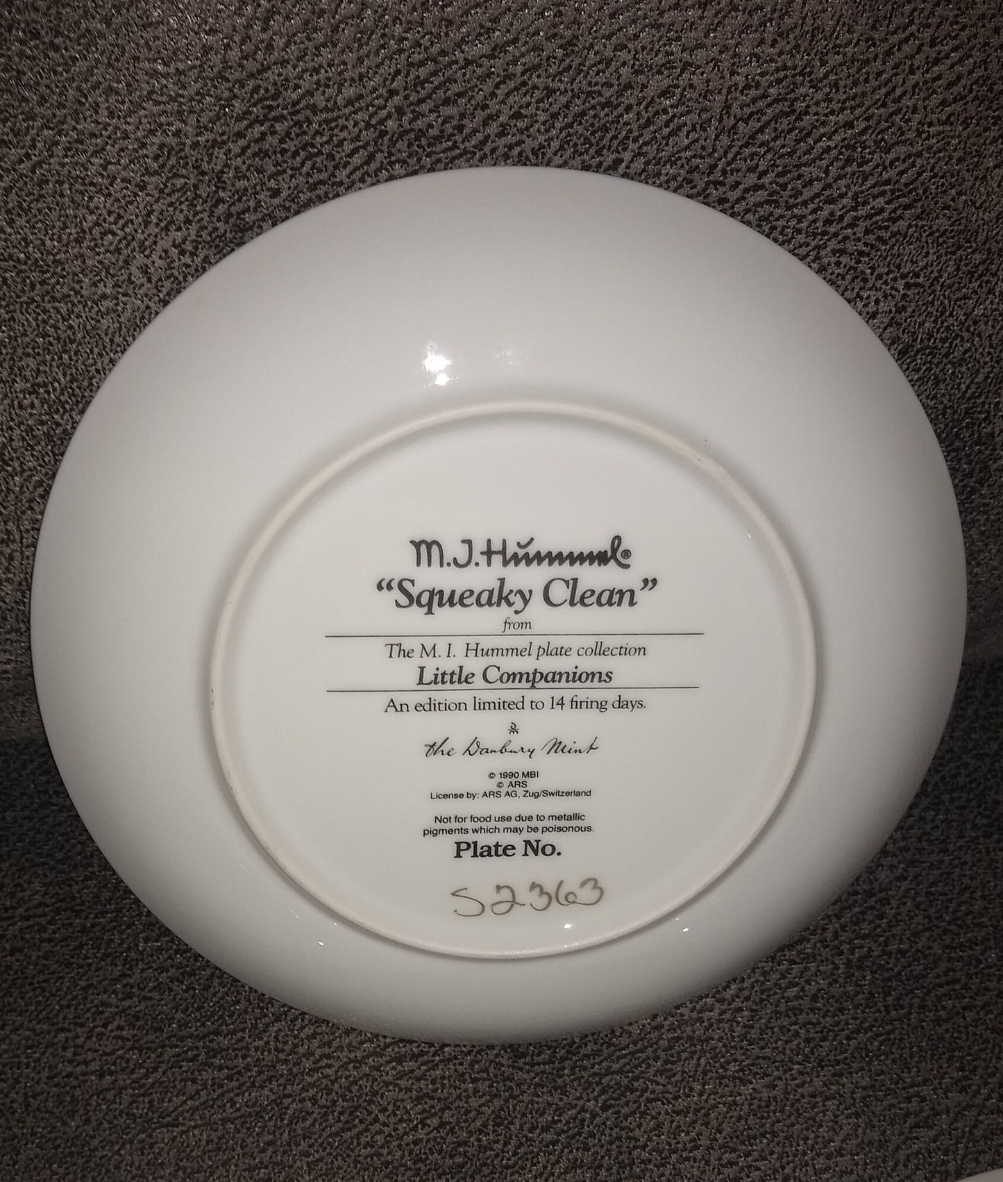 M.J. Hummel Plates, Little Companions, Danbury Mint, Switzerland.