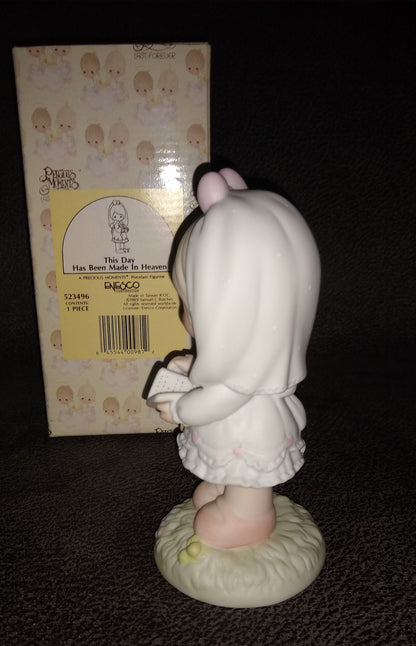 Vintage Precious Moments Figurine, This Day Has Been Made In Heaven, Enesco 1989.