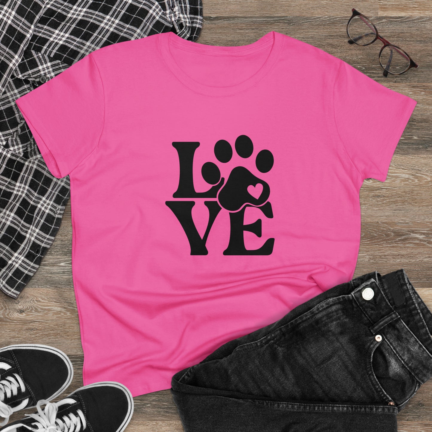 Love, Dog, Animals, Words- Adult, Semi-fitted, T-shirt
