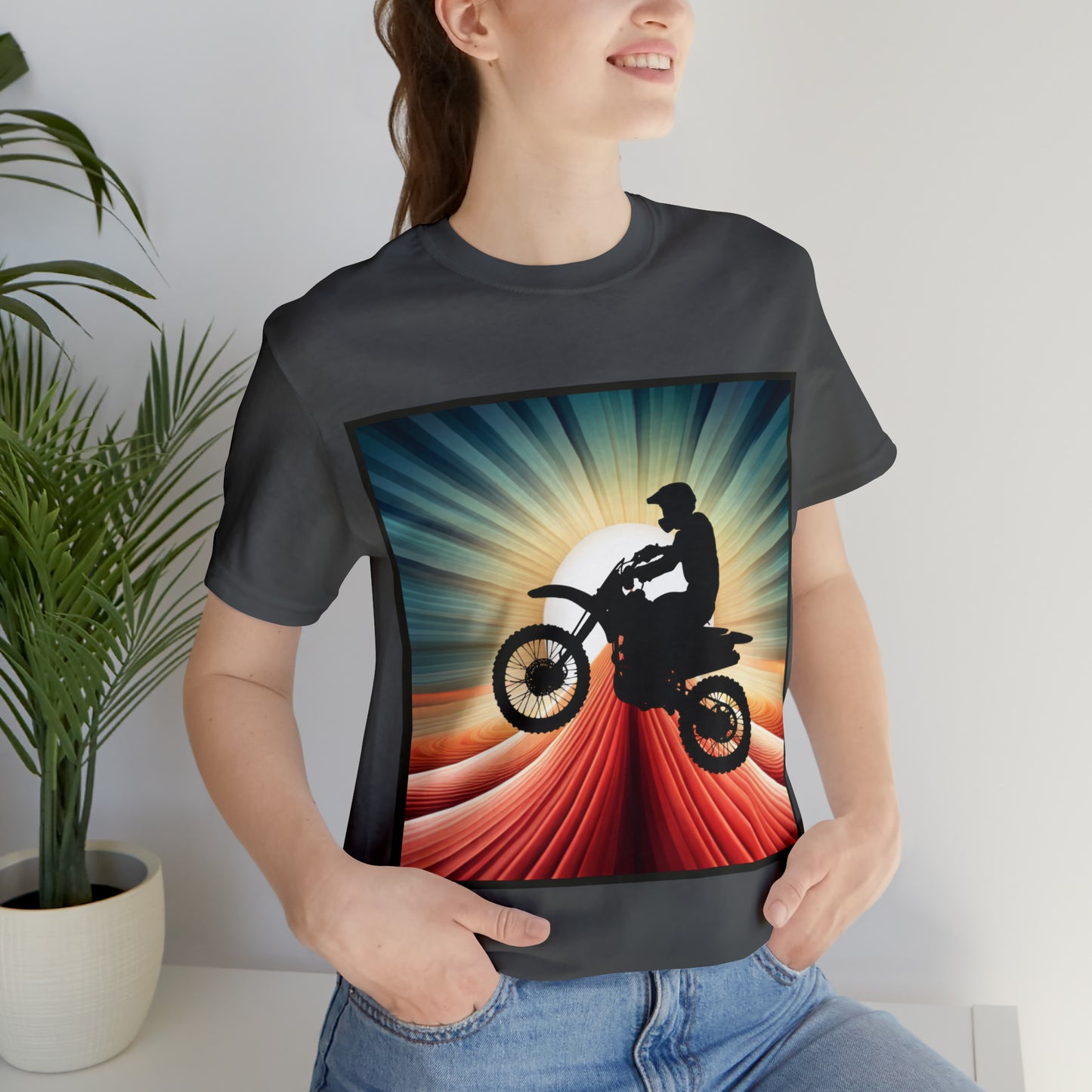 Motorcycle, Motocross, Biker- Adult, Regular Fit, Soft Cotton, Full Size Image, T-shirt