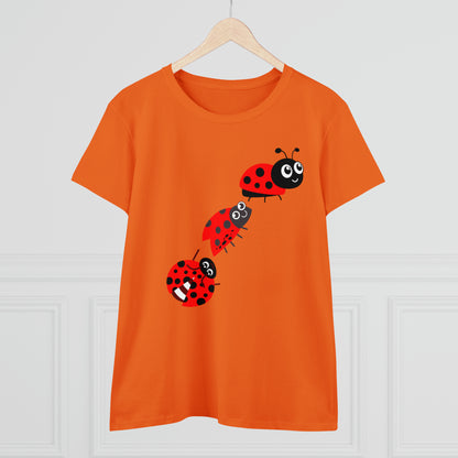Ladybug Flower, Plants, Garden- Adult, Semi-fitted, T-shirt