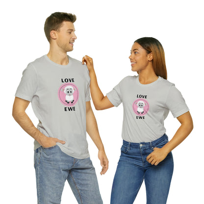 Sheep, Love Ewe, Animals- Adult, Regular Fit, Soft Cotton T-shirt