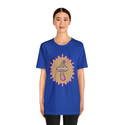 Colorful, Retro Mushrooms T-shirt- Adult, Regular Fit, Soft Cotton, T-shirt