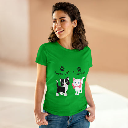 Kitty Cat T-Shirt / Check Out My Kitties Semi-Fitted Shirt / Unisex Jersey Short Sleeve Tee / Humorous Pet Clothes