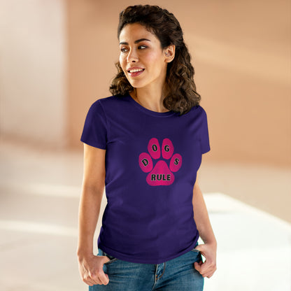 Art, Colorful, Dog Paw, Dogs Rule- Adult, Semi-fitted, T-shirt