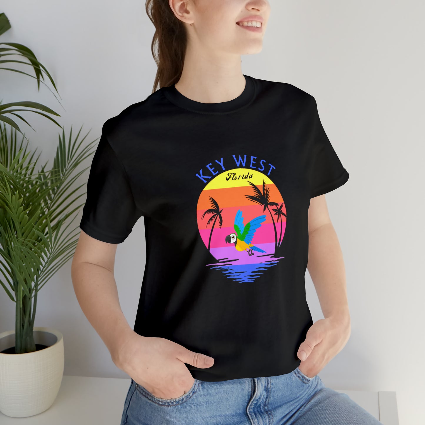 Places, States, Beach, Key West, Florida, United States of America, Animals, Birds- Adult, Regular Fit, Soft Cotton, T-shirt