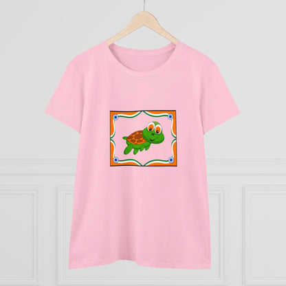 Turtle Swimming, Animals, Sports, Swimming- Adult, Semi-fitted, T-shirt