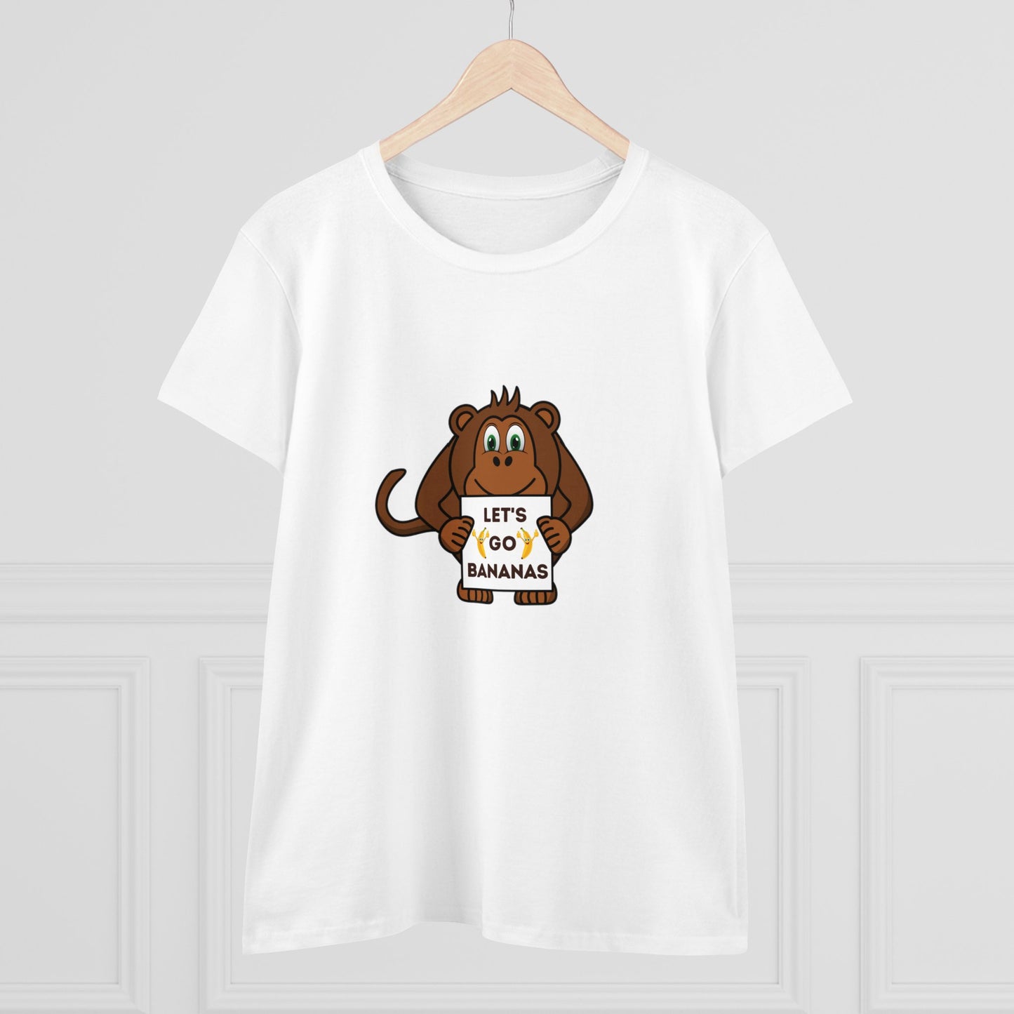 Monkey, Let's Go Bananas, Animals- Adult, Semi-fitted, T-shirt