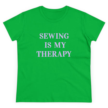 Sewing Is My Therapy- Adult, Semi-fitted T-shirt
