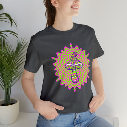 Colorful, Retro Mushrooms T-shirt- Adult, Regular Fit, Soft Cotton, T-shirt