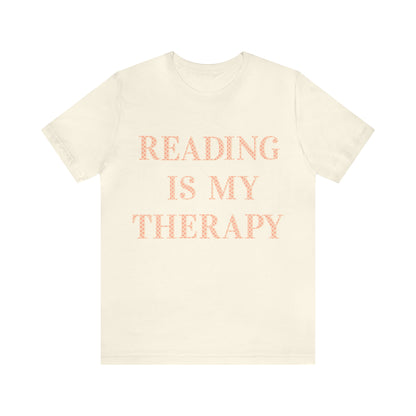 Reading Is My Therapy- Adult, Regular Fit, Soft Cotton, Full Size Image T-Shirt