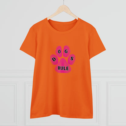 Art, Colorful, Dog Paw, Dogs Rule- Adult, Semi-fitted, T-shirt