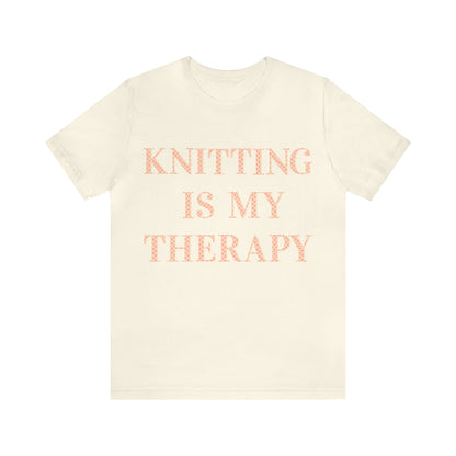Knitting Is My Therapy- Adult, Regular Fit, Soft Cotton T-shirt