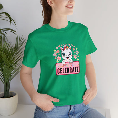 Fantasy, Unicorn, Celebrate, Positive, Event, Birthday- Adult, Regular Fit, Soft Cotton, T-shirt
