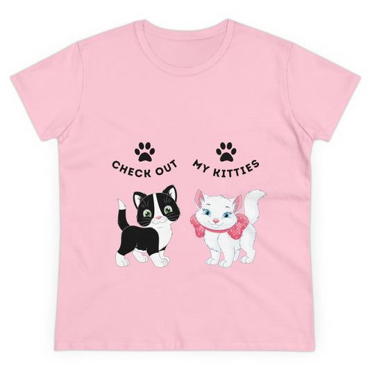 Kitty Cat T-Shirt / Check Out My Kitties Semi-Fitted Shirt / Unisex Jersey Short Sleeve Tee / Humorous Pet Clothes