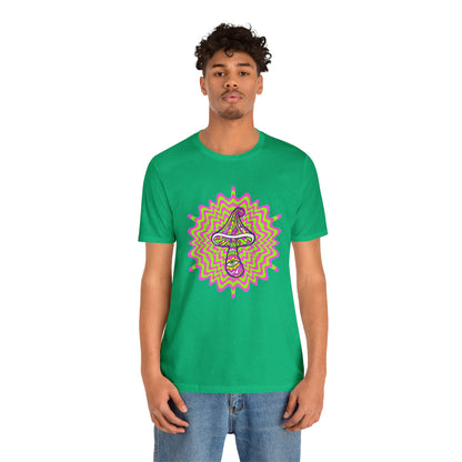 Colorful, Retro Mushrooms T-shirt- Adult, Regular Fit, Soft Cotton, T-shirt
