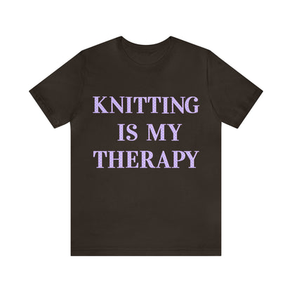 Knitting Is My Therapy- Adult, Regular Fit, Soft Cotton, T-shirt