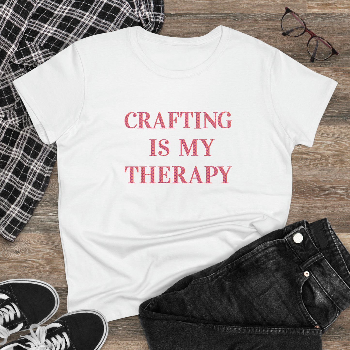 Crafting Is My Therapy- Adult, Semi-fitted, T-shirt