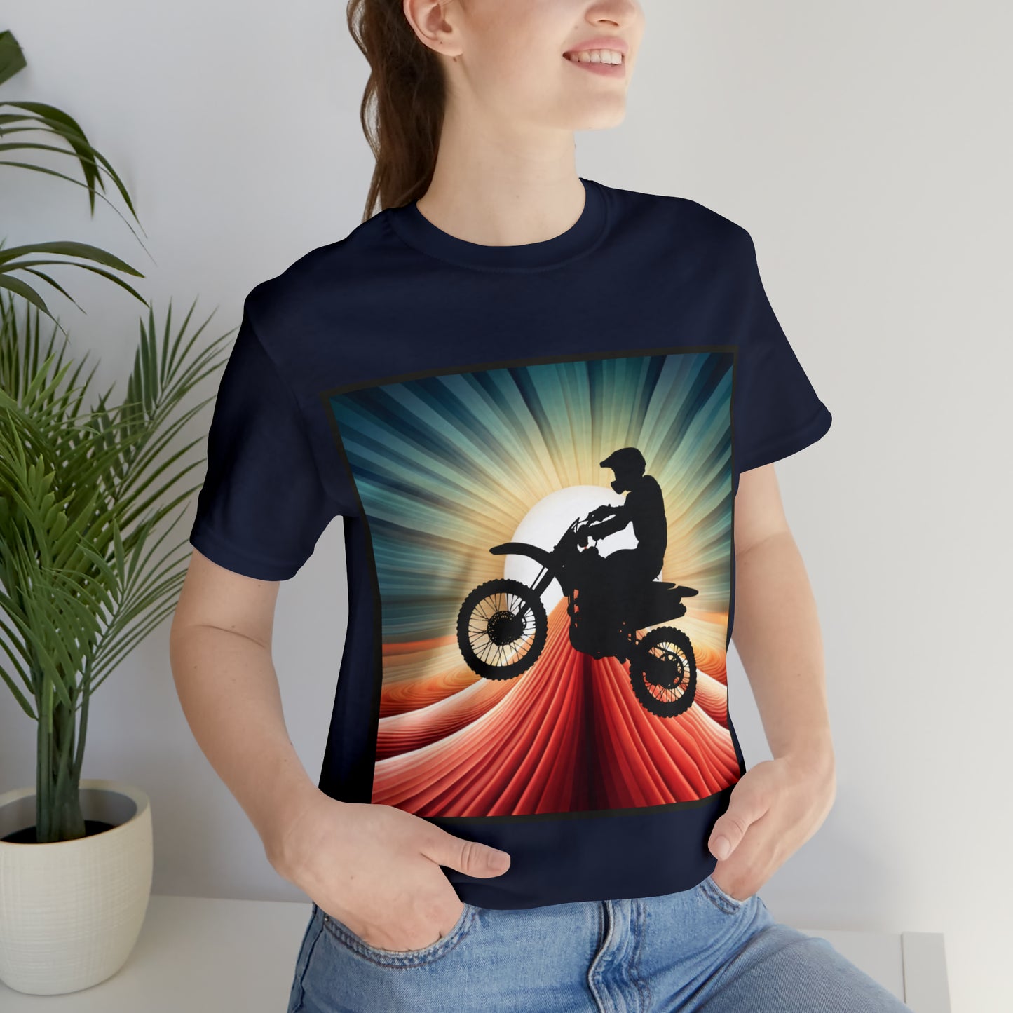 Motorcycle, Motocross, Biker- Adult, Regular Fit, Soft Cotton, Full Size Image, T-shirt