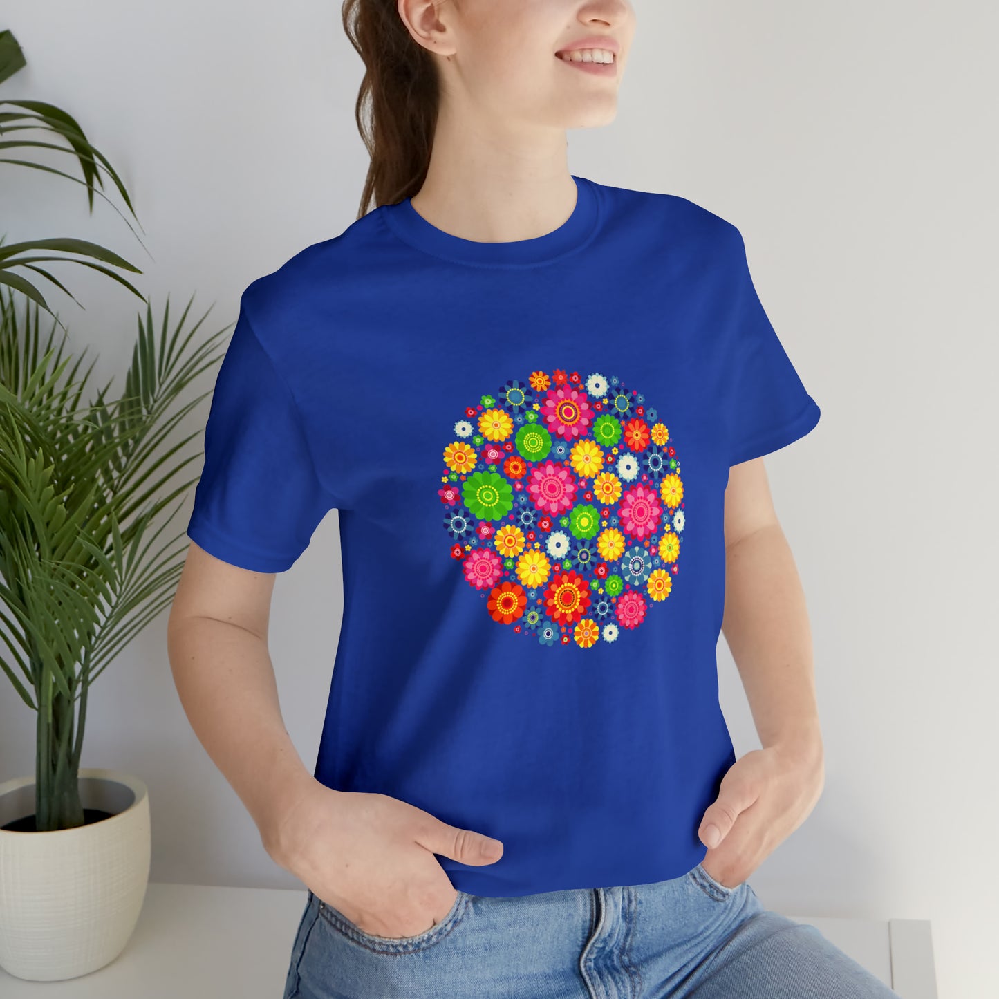 Colorful, Nature, Flowers- Adult, Regular Fit, Soft Cotton,  T-shirt