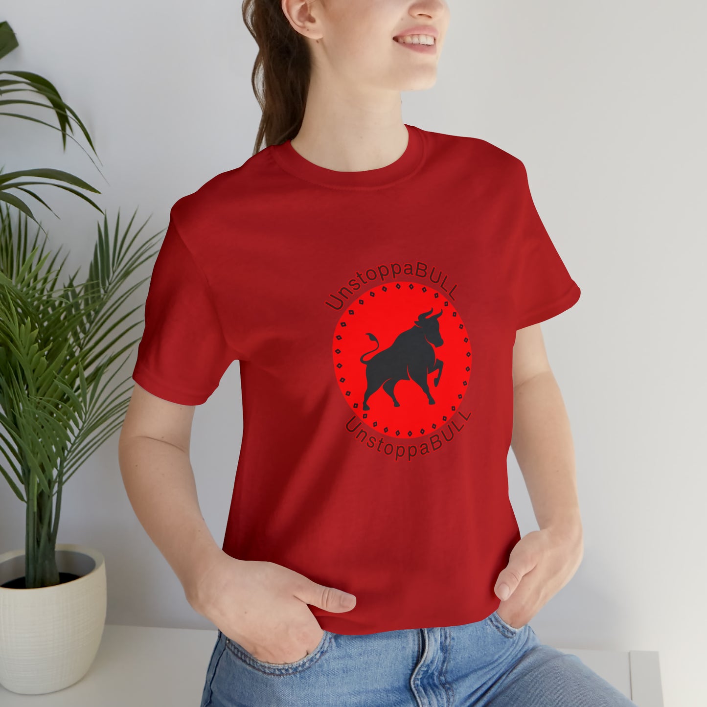 Animals, Bull, Symbol, Unstoppable, UnstoppaBULL- Adult- Adult, Regular Fit, Soft Cotton, Full Size Image, T-shirt