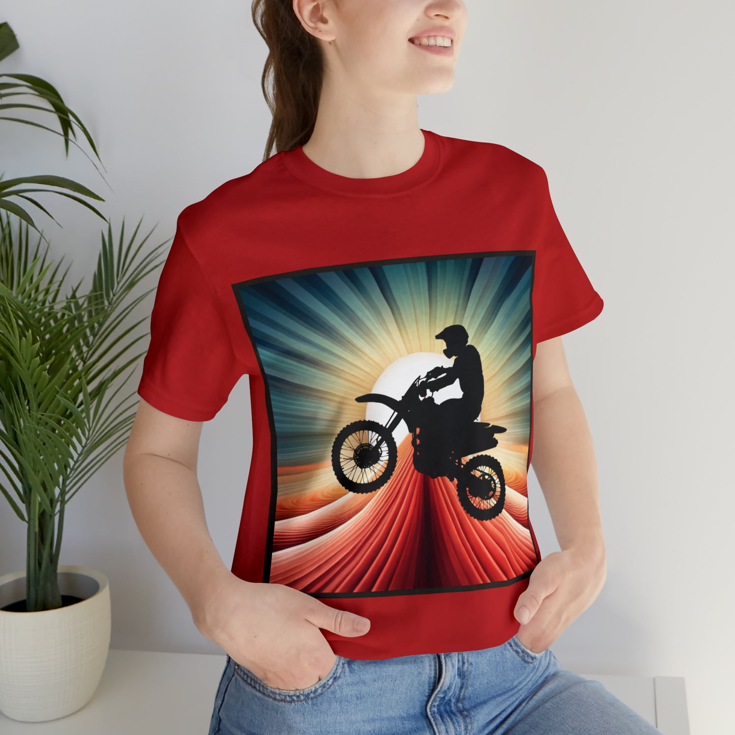 Motorcycle, Motocross, Biker- Adult, Regular Fit, Soft Cotton, Full Size Image, T-shirt