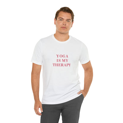 Yoga Is My Therapy- Adult, Regular Fit, Soft Cotton, Smaller Size Image, T-shirt