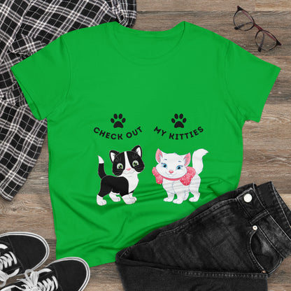 Kitty Cat T-Shirt / Check Out My Kitties Semi-Fitted Shirt / Unisex Jersey Short Sleeve Tee / Humorous Pet Clothes